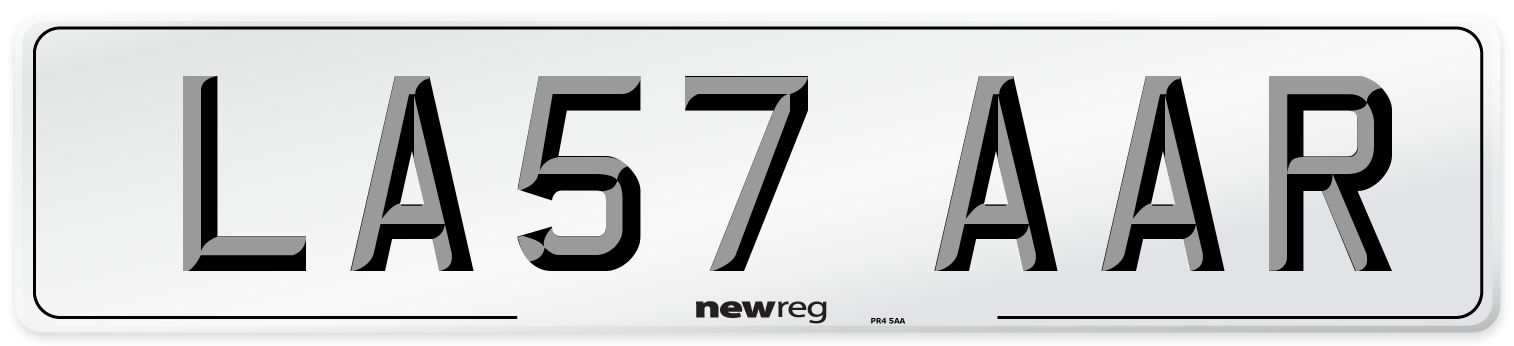 LA57 AAR Number Plate from New Reg